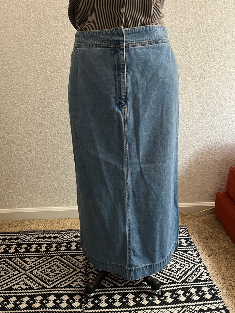 Eddie Bauer Blue Denim Maxi Skirt